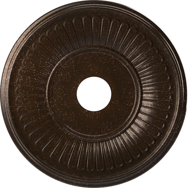 Ekena Millwork Berkshire PVC Medallion (Canopies up to 8 3/8"), 19"OD x 3 1/2"ID x 1"P, Metallic Mystic Brown CMP19BEAMB - main
